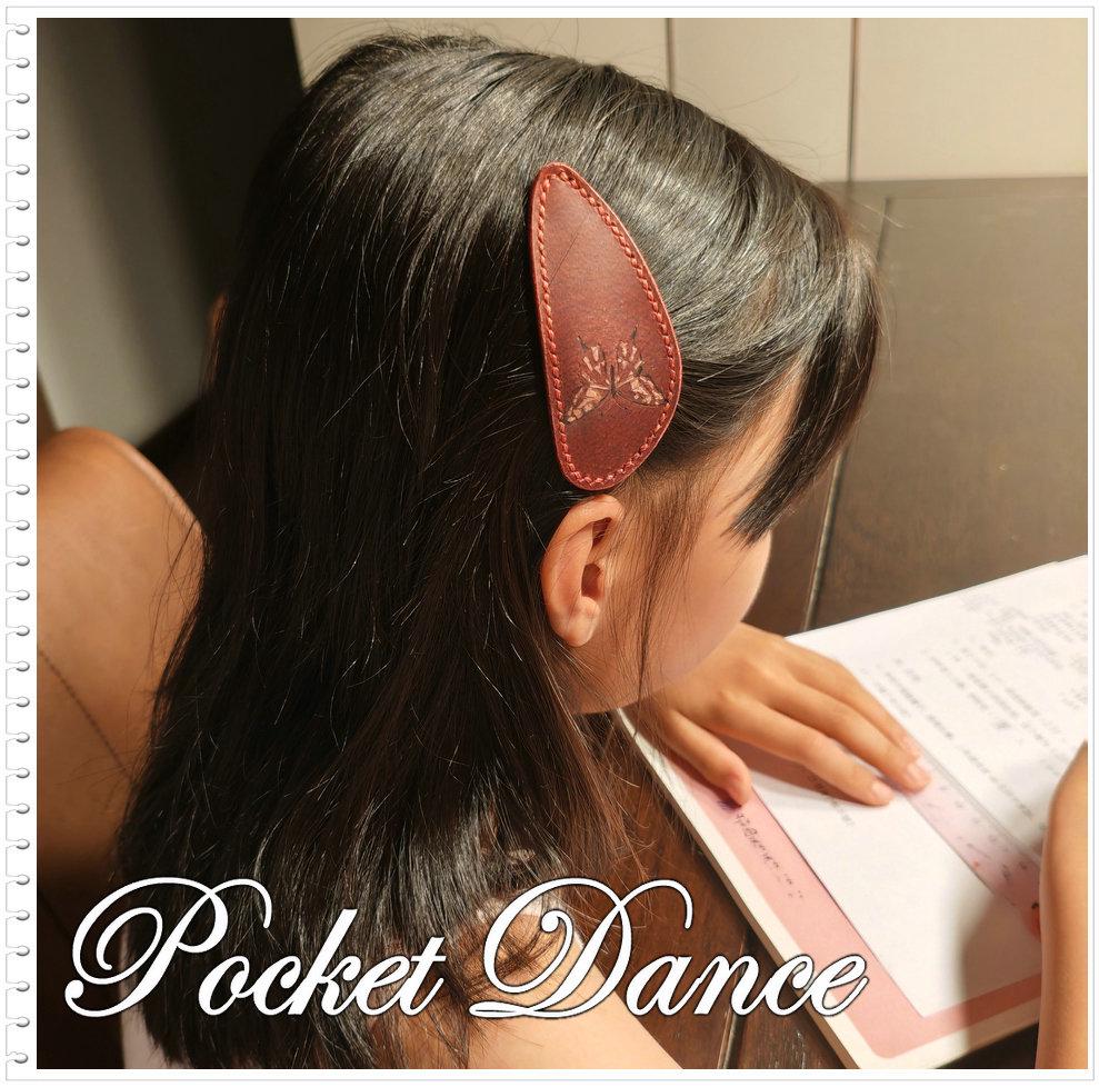 Handmade Butterfly Leather Hair Barrette: Large Hair Clip