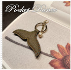 Handmade Leather Mermaid Tail Keychain: Pearl Keyring Bag Charm