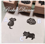 Black Cat Rubber Stamp Set, Kitty Stamps for Card Making