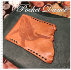 Handmade Green Leather Coin Purse: Embossed Whale Design