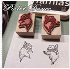 Dancing Bear Rubber Stamp Set, Planner Scrapbook Supply