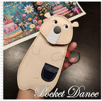 Leather Bear Coin Purse: Vegetable Tanned Leather Pencil Case