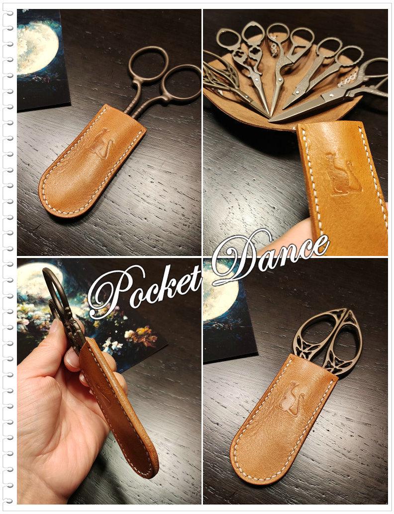 Cat Leather Scissor Sheath: Handmade Thread Cutter Protector