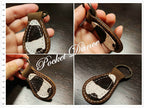 Handmade Leather Cow Print Keyring, Charm Organizer
