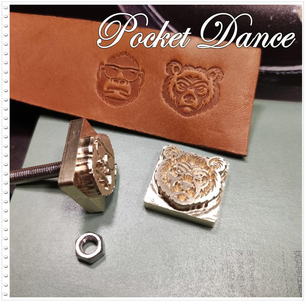 Bear and Gorilla Brass Stamp Tool for Leather Crafts and Wood Emboss