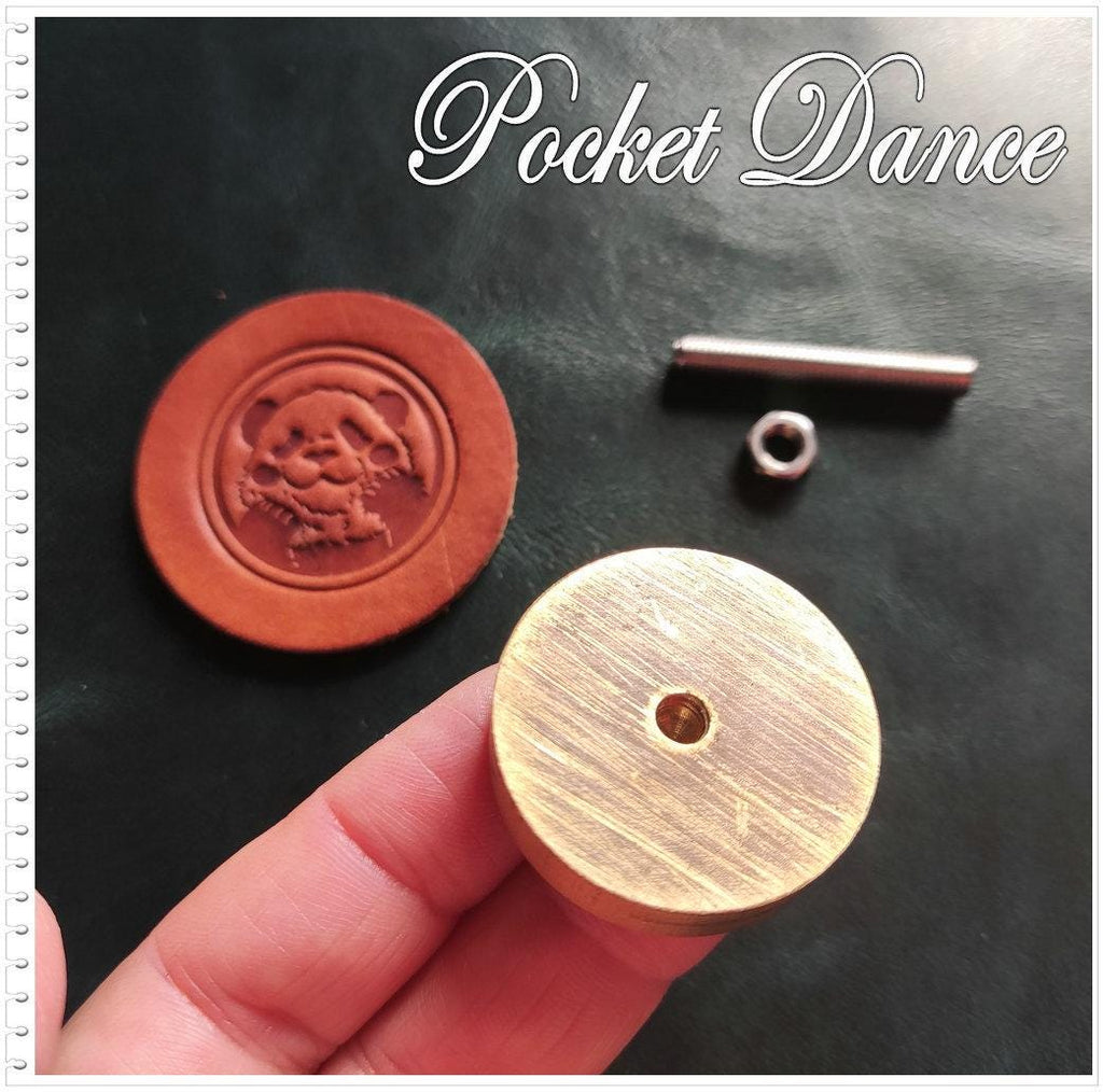 Cute Panda Brass Stamp for Leather & Wood, 3cm