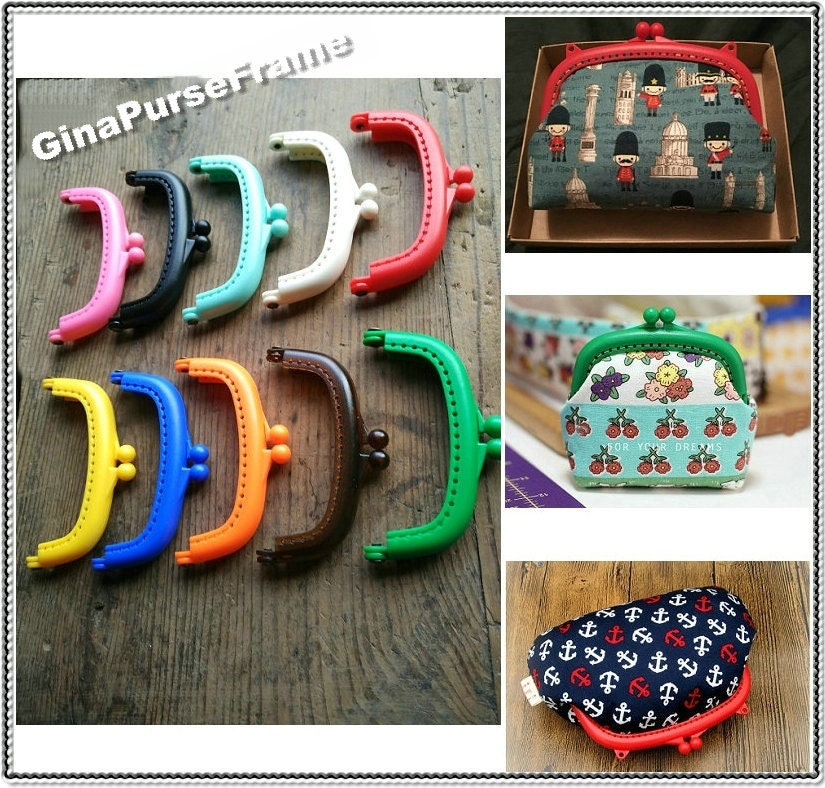 Candy Color Plastic Purse Frame: 9cm Kiss Lock, Jelly Clip (10pcs)