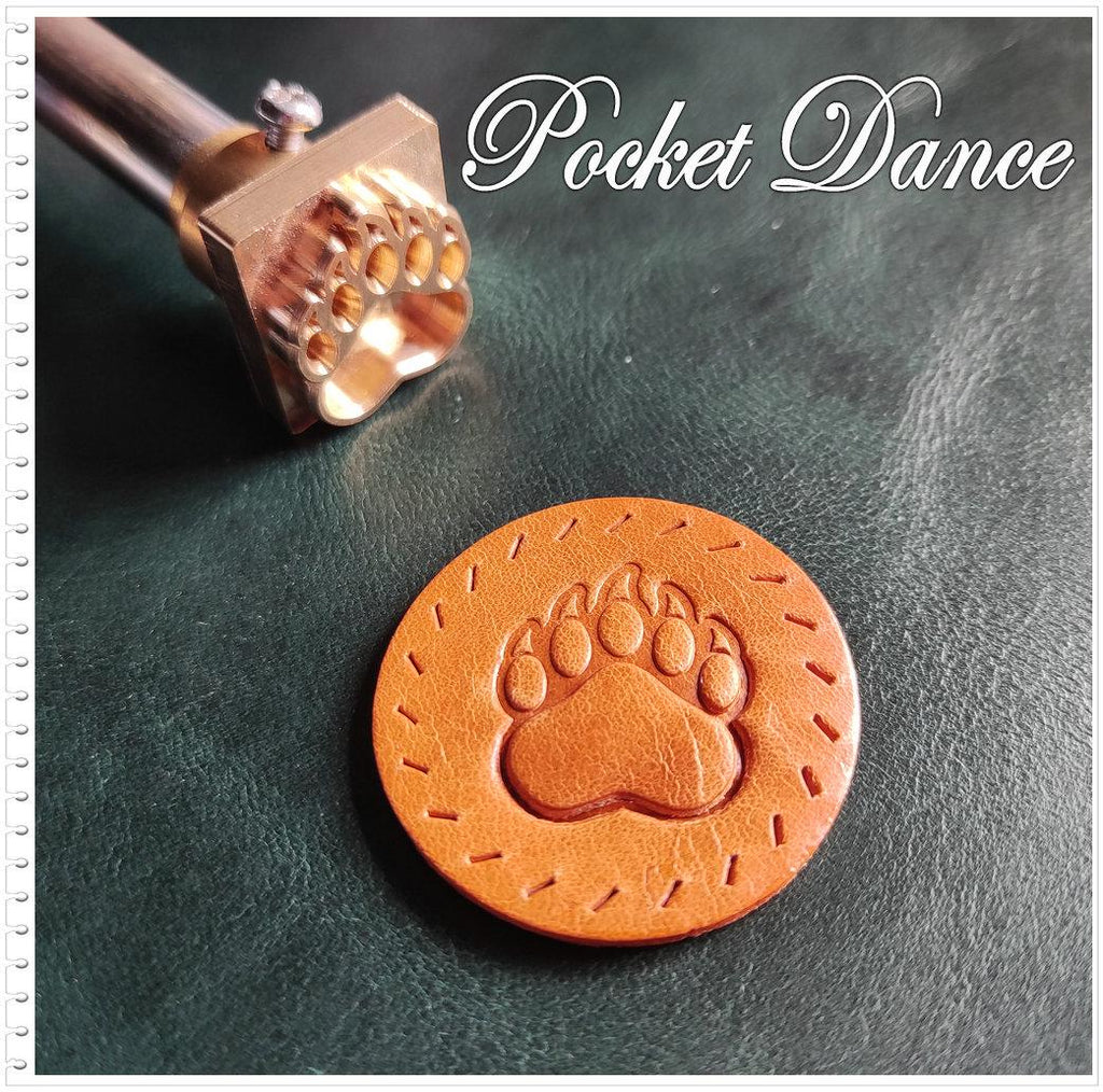 Bear Paw Brass Stamp Tool for Leather and Wood Embossing