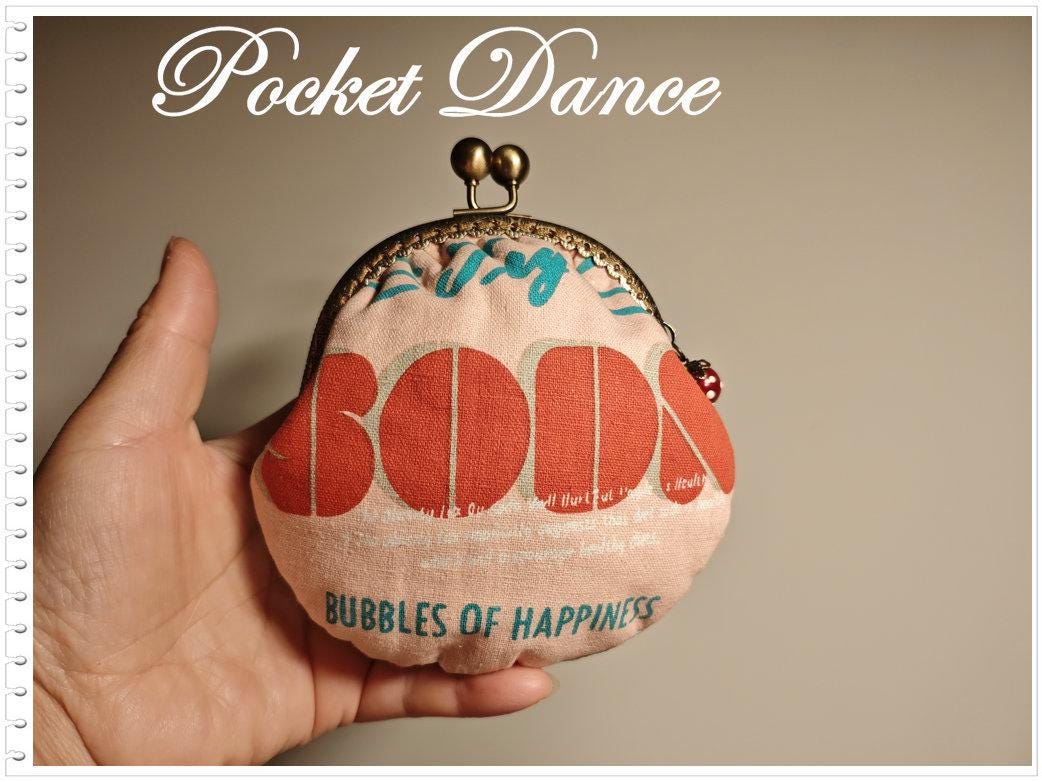 Handmade Pink Kisslock Coin Purse & Pouch, Small Bag for Cash Coin Card Ticket Organizer, Unique gift for her