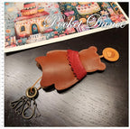 Handmade Leather Bear Keychain, Key Cover, Cute Bag Charm