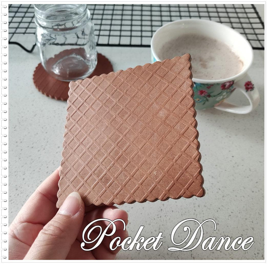 Handmade Leather Stroopwafel Coaster: Coffee Lover Gift