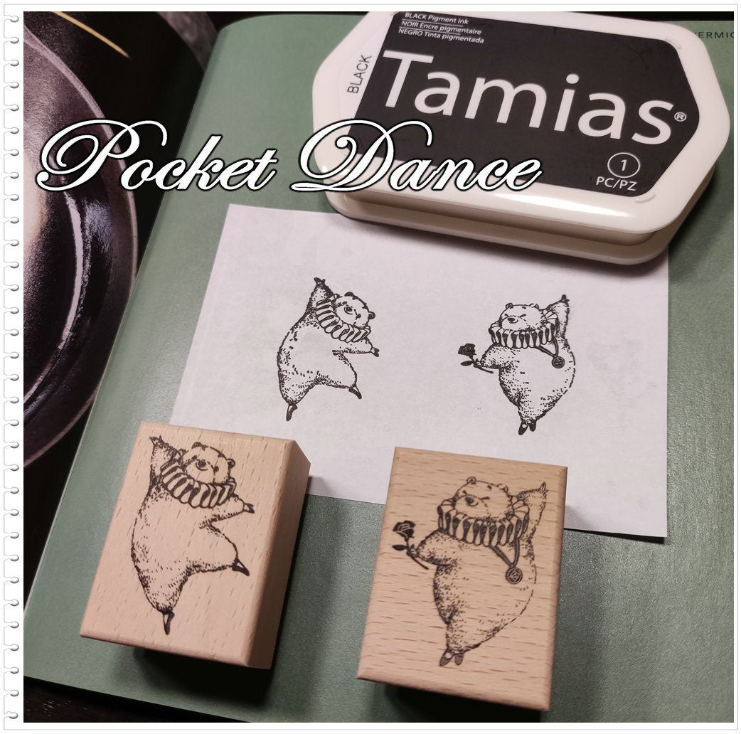Dancing Bear Rubber Stamp Set