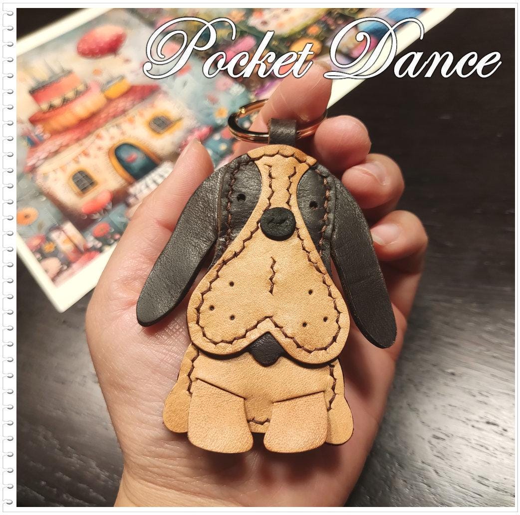 Leather Poodle Keychain: Handmade Dog Purse Charm