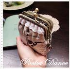 Ballet dancing girl two compartment kiss lock Coin purse  Wallet Pouch Clutch Kiss lock frame purse bag