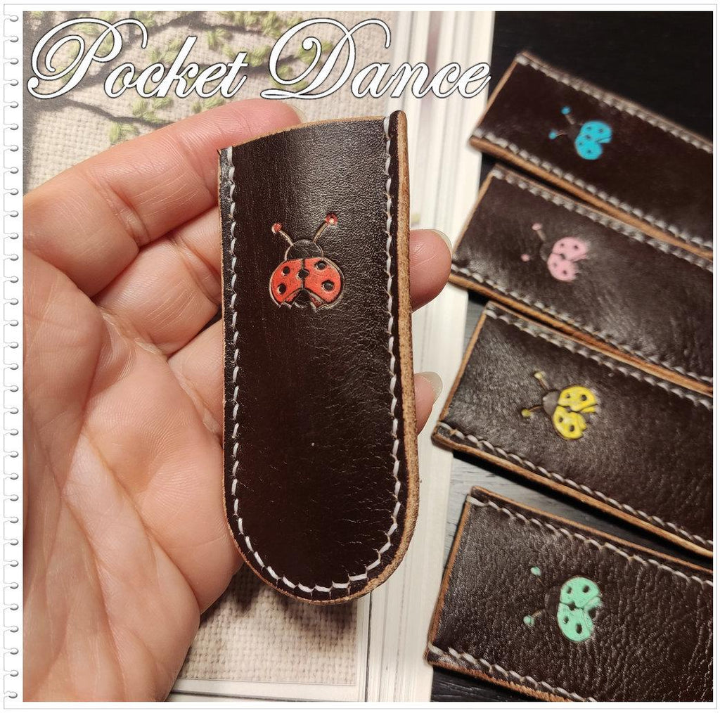 Ladybug Leather Scissor Sheath: Handmade Snips Protector