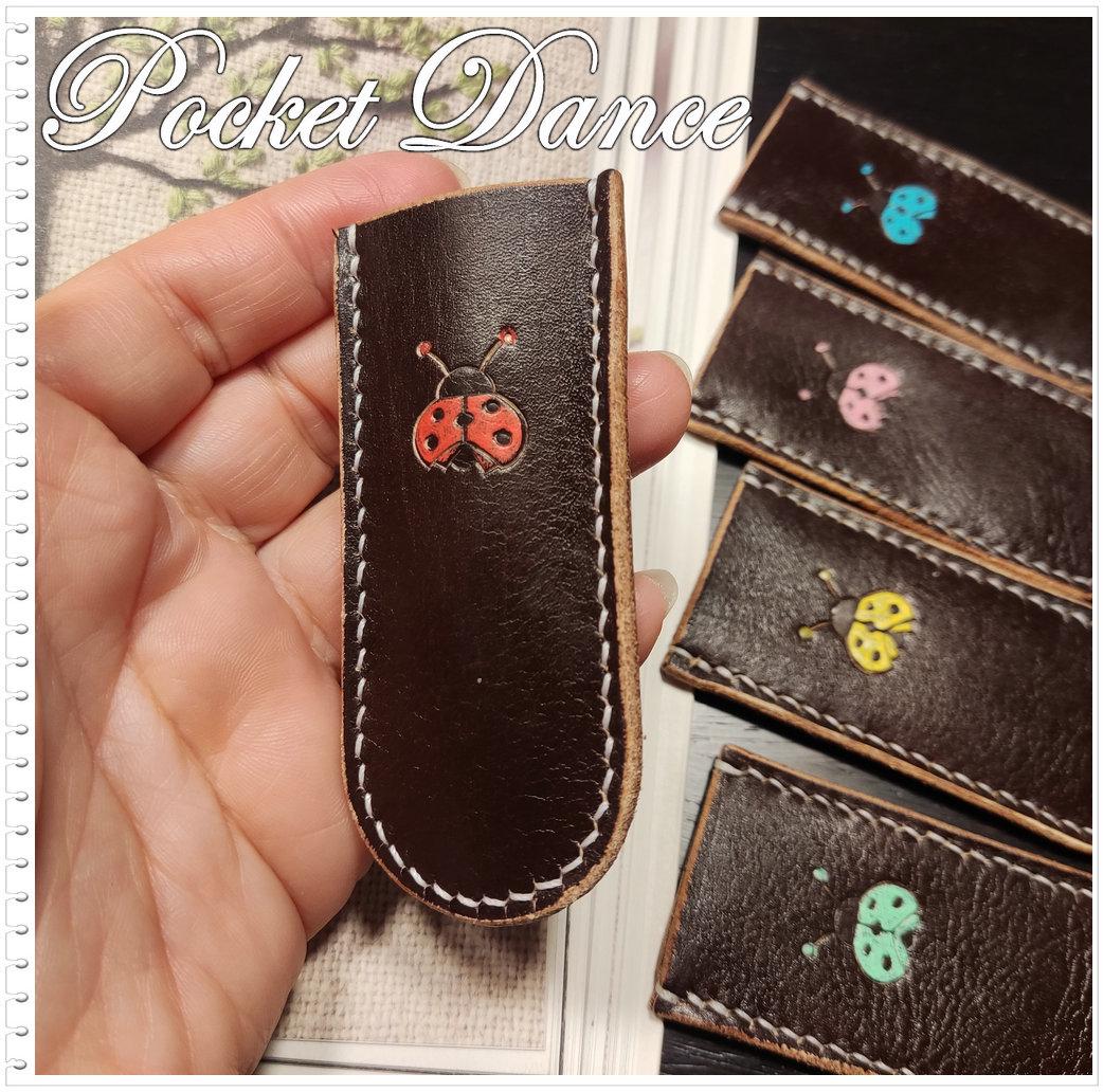 Ladybug Leather Scissor Sheath: Handmade Snips Protector