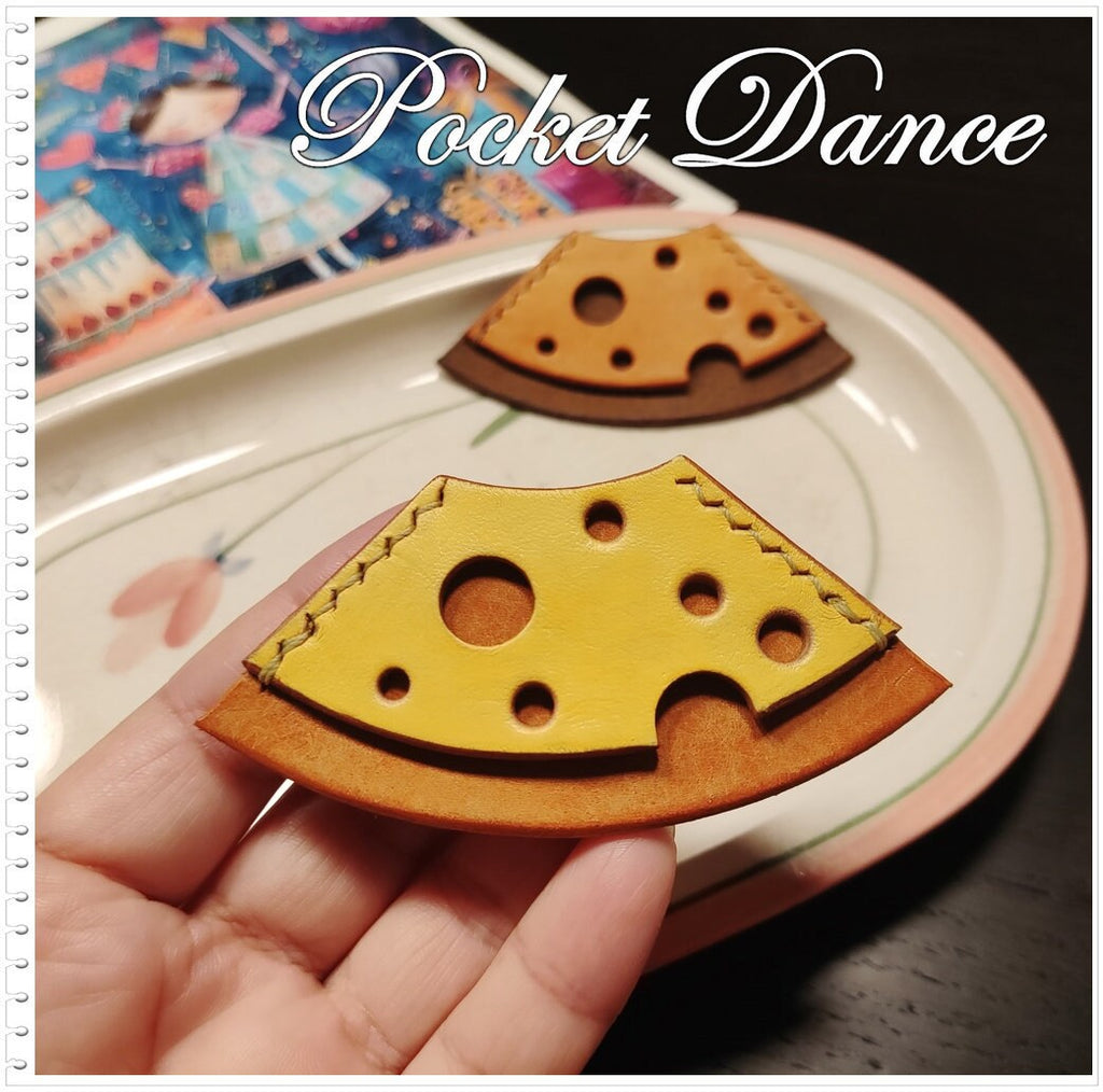 Handmade Leather Cheese Corner Bookmark: Booklover Gift