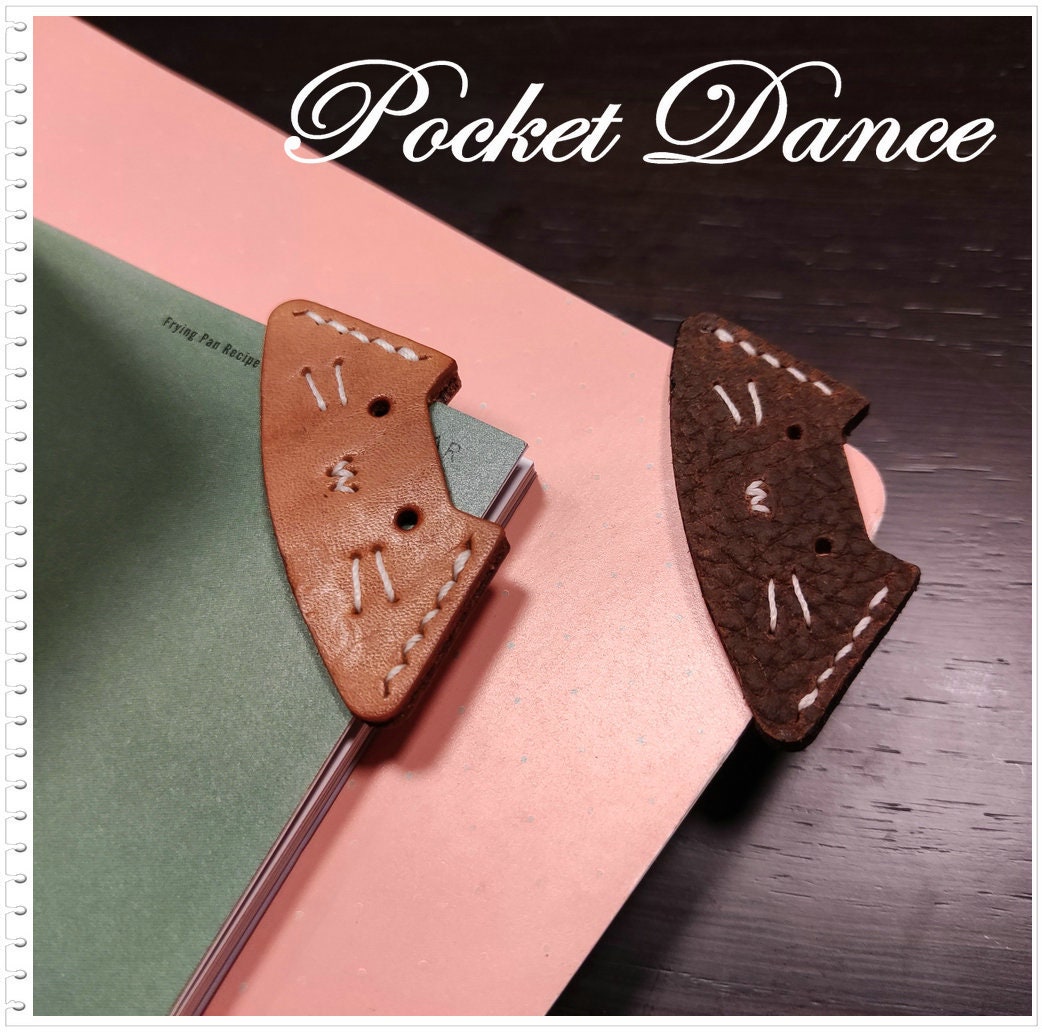 Handmade Leather Cat Corner Bookmark: Gift for Book Lovers