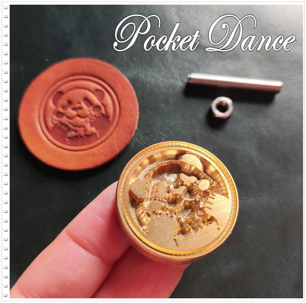 Cute Panda Brass Stamp Tool for Leather Crafts, Heat Press Stamp Punch, Leather Die Stamp for leather work and wood emboss