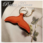 Handmade Leather Mermaid Tail Keychain: Pearl Keyring Bag Charm