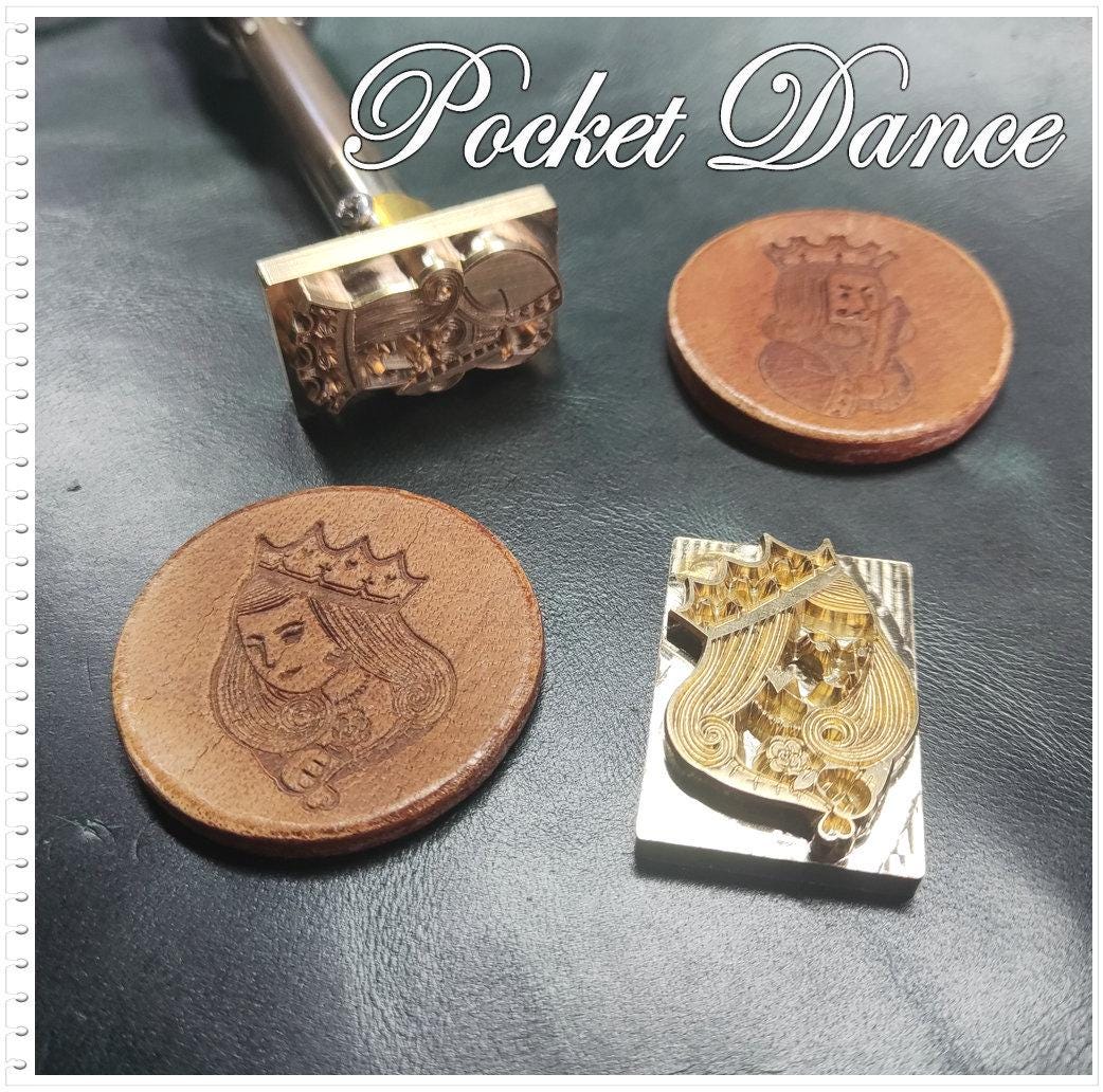 King Queen Brass Stamp Tool for Leather Crafts and Wood Emboss