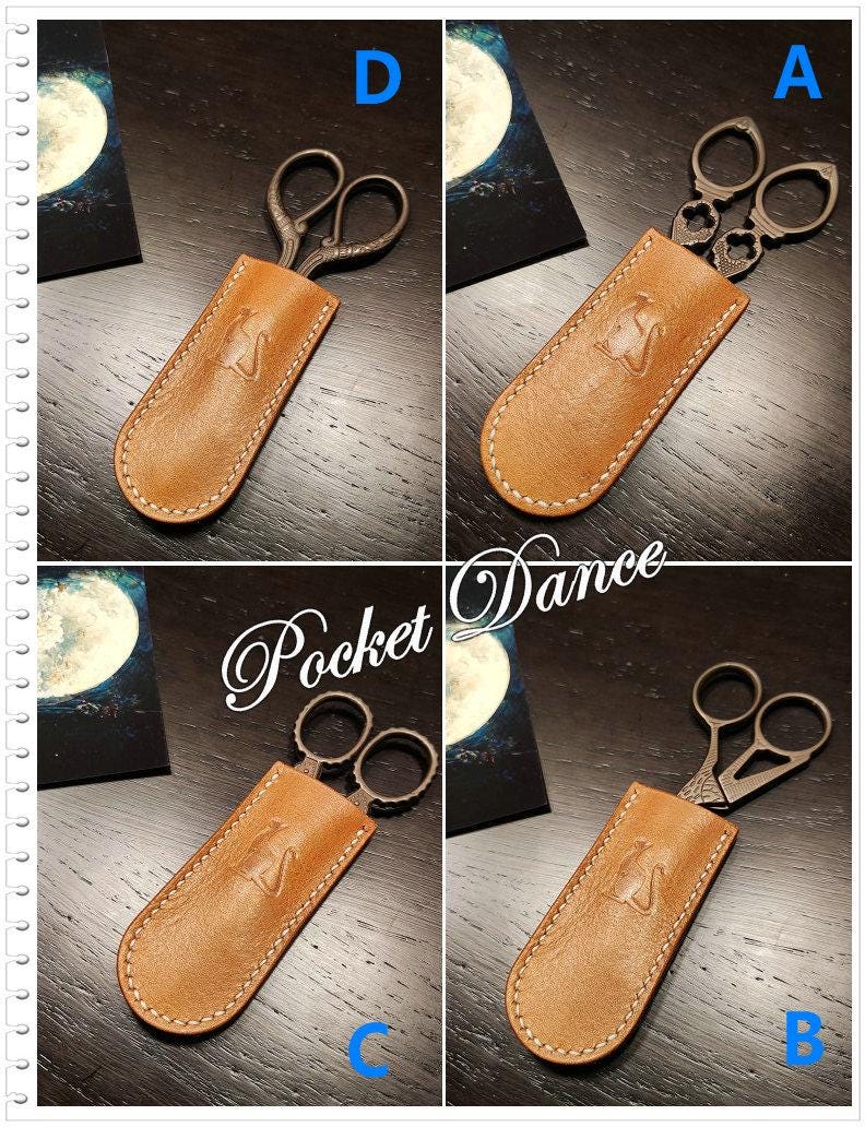 Cat Leather Scissor Sheath: Handmade Thread Cutter Protector
