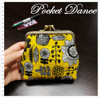 Handmade Floral Kiss Lock Coin Purse: Yellow Wallet Clutch