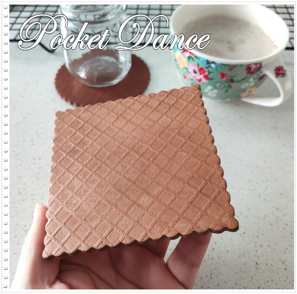 Handmade Leather Stroopwafel Coaster: Coffee Lover Gift