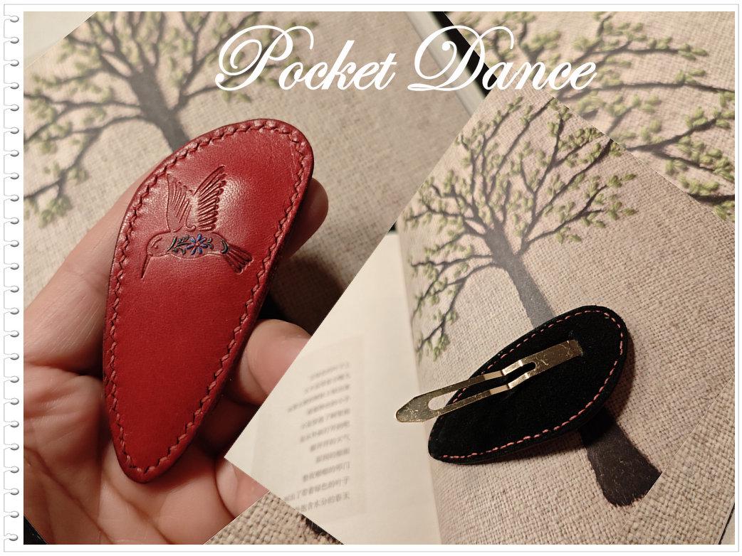 Handmade Leather Ladybug and Hummingbird Hair Clip: Black Red Hairclip Barrette, Daughter Gift