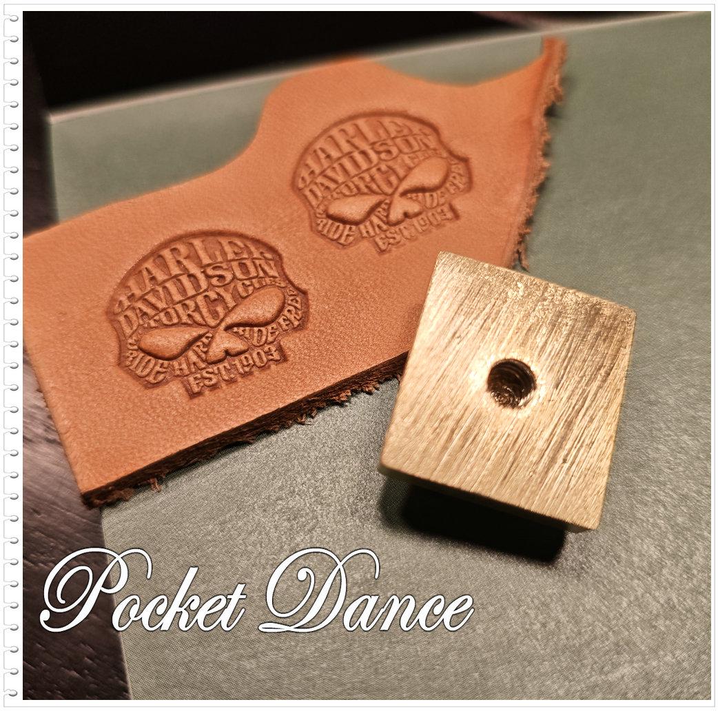 Harley Skull Symbol Brass Stamp: Leather & Wood Emboss 2cm