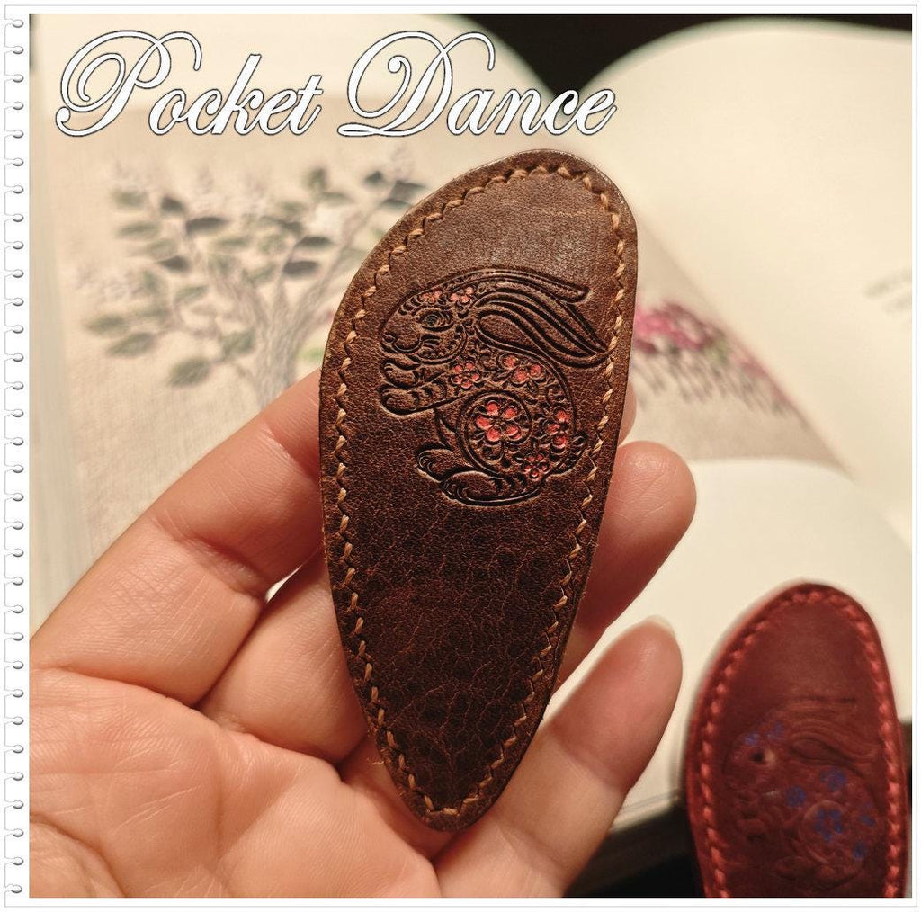 Rabbit Leather Hair Barrette: Large Hair Clip, Mother Daughter Gift