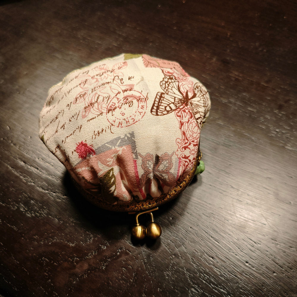 Handmade Pink Rose and Butterfly Pouch