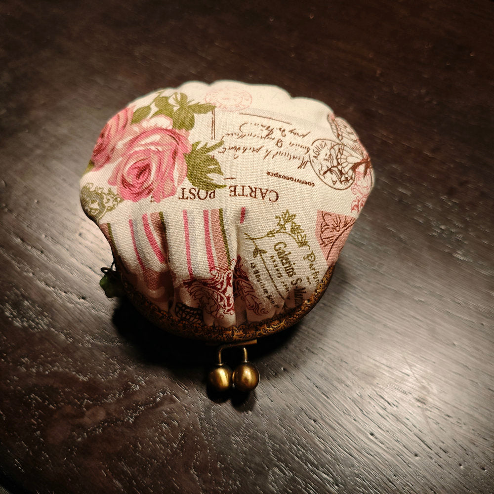 Handmade Pink Rose and Butterfly Pouch